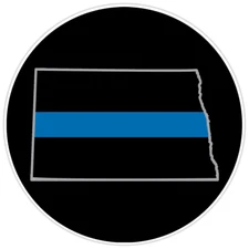 Law Enforcement Thin Blue Line North Dakota State Bumper Sticker Military 5"