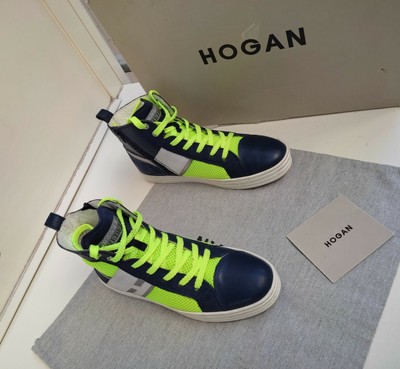 sneaker donna white/black/yellow fluo HOGAN ACTIVE ONE H385 shoe woman