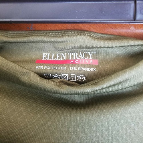 Ellen Tracy Active Dark Olive Green & Black Leggings - Medium - Picture 3 of 4