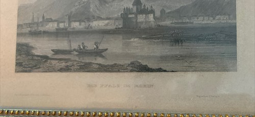 Die Pflaz im Rhein Germany Antique Lithograph - Picture 2 of 3