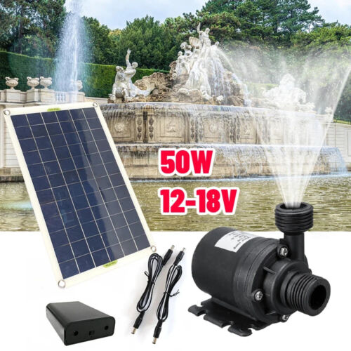 50W 800L/H Solar Power Water Pump Set Submersible Water Pump for Bird Bath Pond - Picture 1 of 8