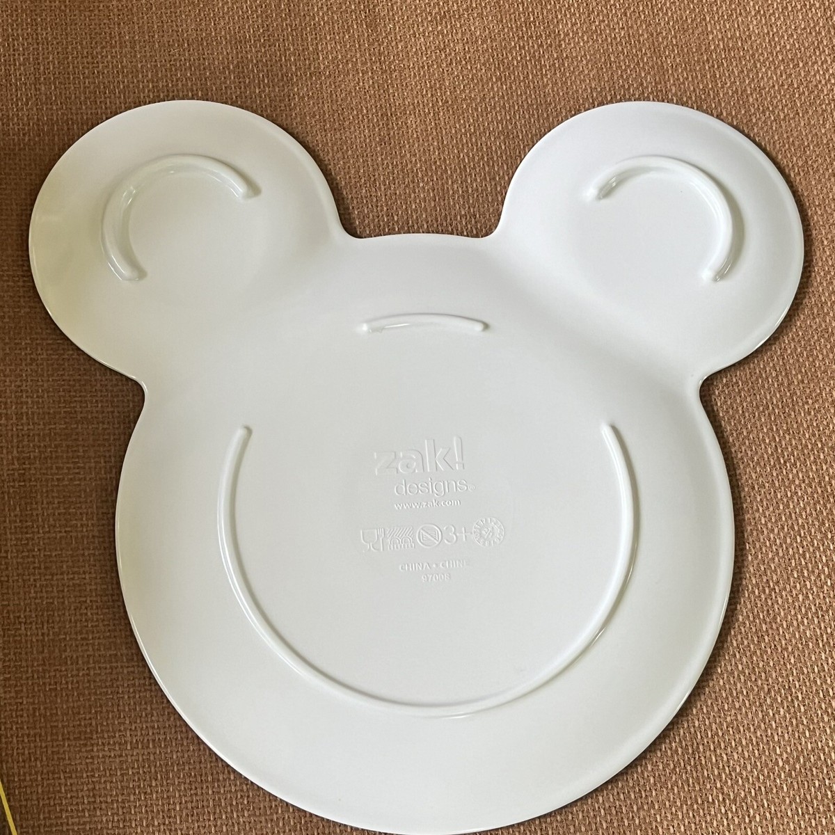 ZAK! Designs Disney Mickey Mouse Kids Plate Head Ears Stars