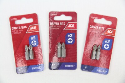 Lot of 3 Packs Ace #2 Philips Driver Bits