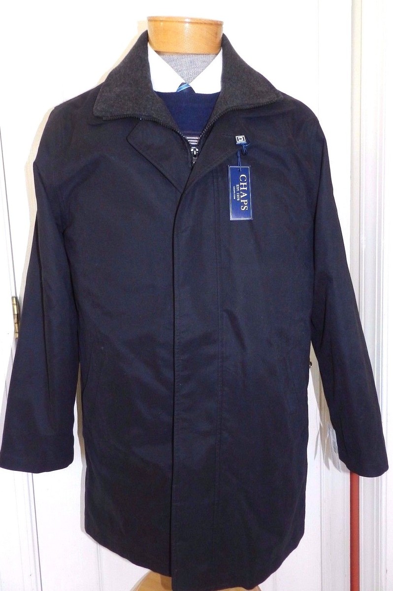 CHAPS by Ralph Lauren Jacket SIZE 38R gray/black trench coat