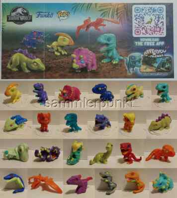EINZELFIGUR + BPZ Ihrer Wahl aus Funko-Jurassic World / Kinder Joy
