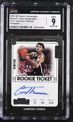 2021 Contenders Rookie Auto Variation Cameron Thomas #127 CGC 9 - Picture 1 of 2