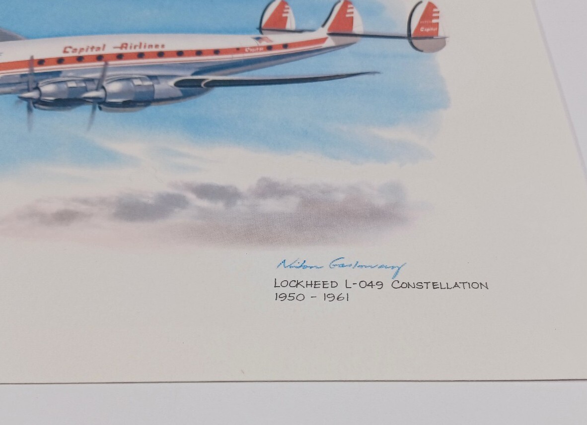 航空絵画EARLY MORNING ARRIVAL L-049コンステレーション Aerial painting EARLY MORNING ARRIVAL L-049 constellation