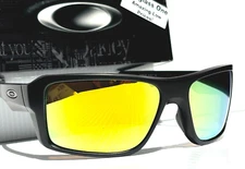 NEW Oakley DOUBLE EDGE Matte Black POLARIZED Galaxy Fire Gold Lens Sunglass 9380