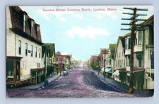 1910. SWEDEN STREET. LOOKING NORTH. CARIBOU, MAINE. POSTCARD DK2