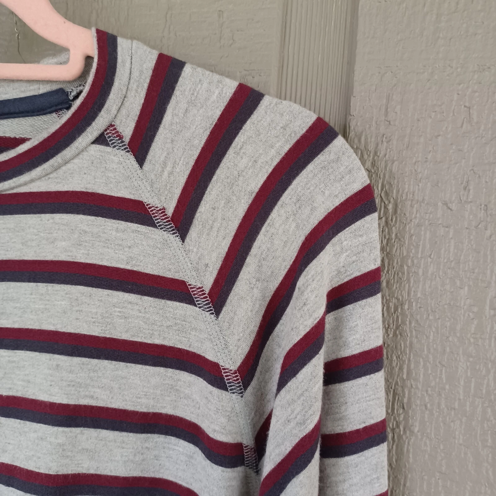 beyond-yoga stripe pullover athleisure stretch long raglan sleeve shirt