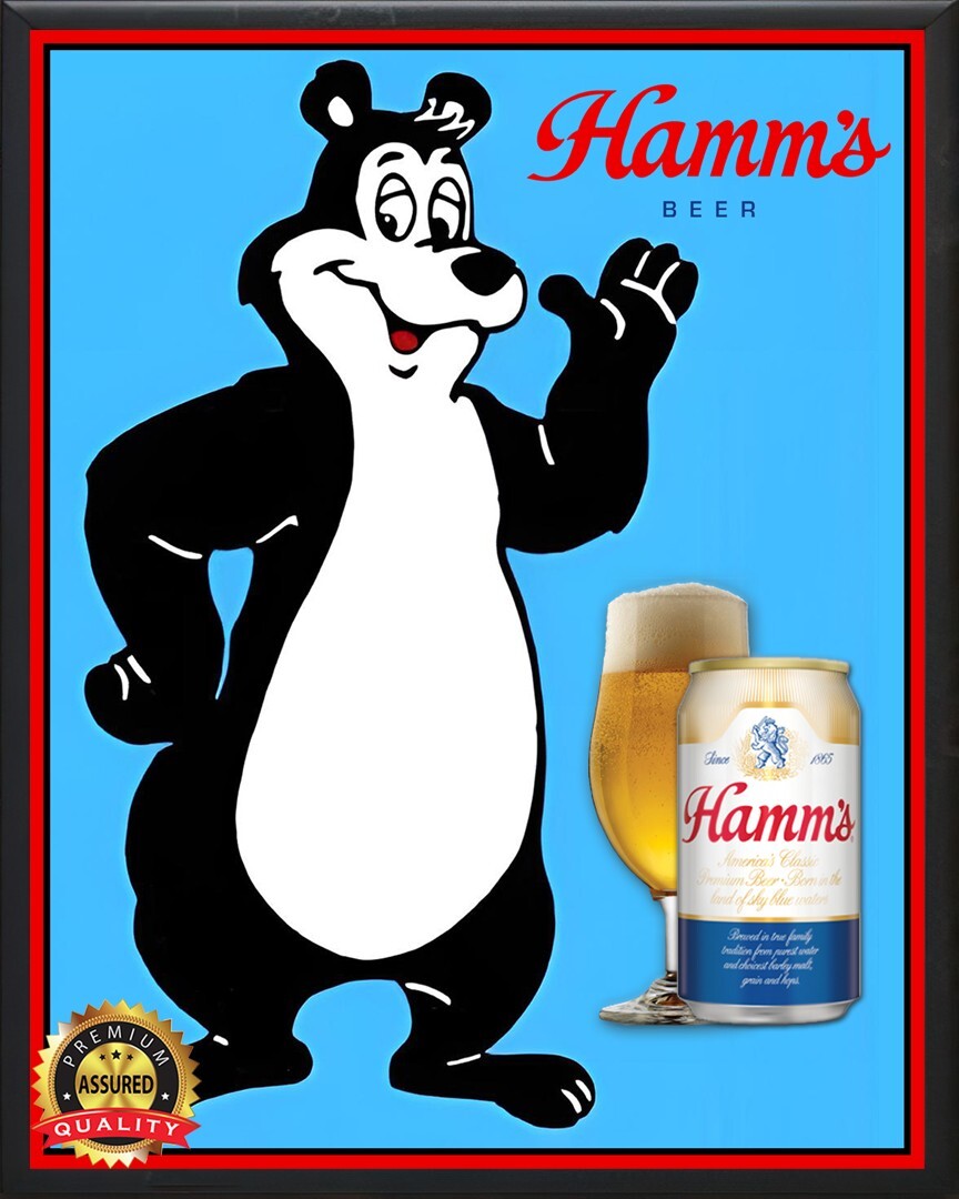 アメリカン雑貨 Hamm's BEER ハムズ ビール ハムズベア Hamm's Beer - Bear - Rare - Metal Sign 11 x 14