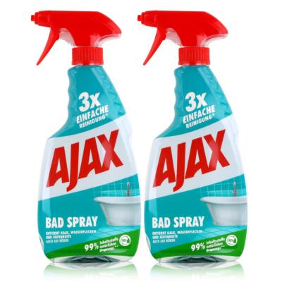 Ajax Bad Spray Badreiniger 500ml - Entfernt Kalk & Seifenreste (2er Pack)