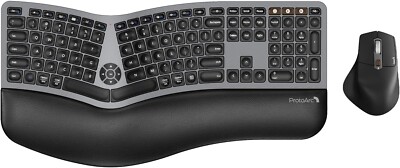ProtoArc Backlit Wireless Full Size Ergo Keyboard, EKM01 Plus (Brown) - NIB