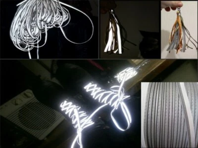 C2C Bright Silver Reflective Piping Fabric Strip Edging Braid Trim Sew On DIY