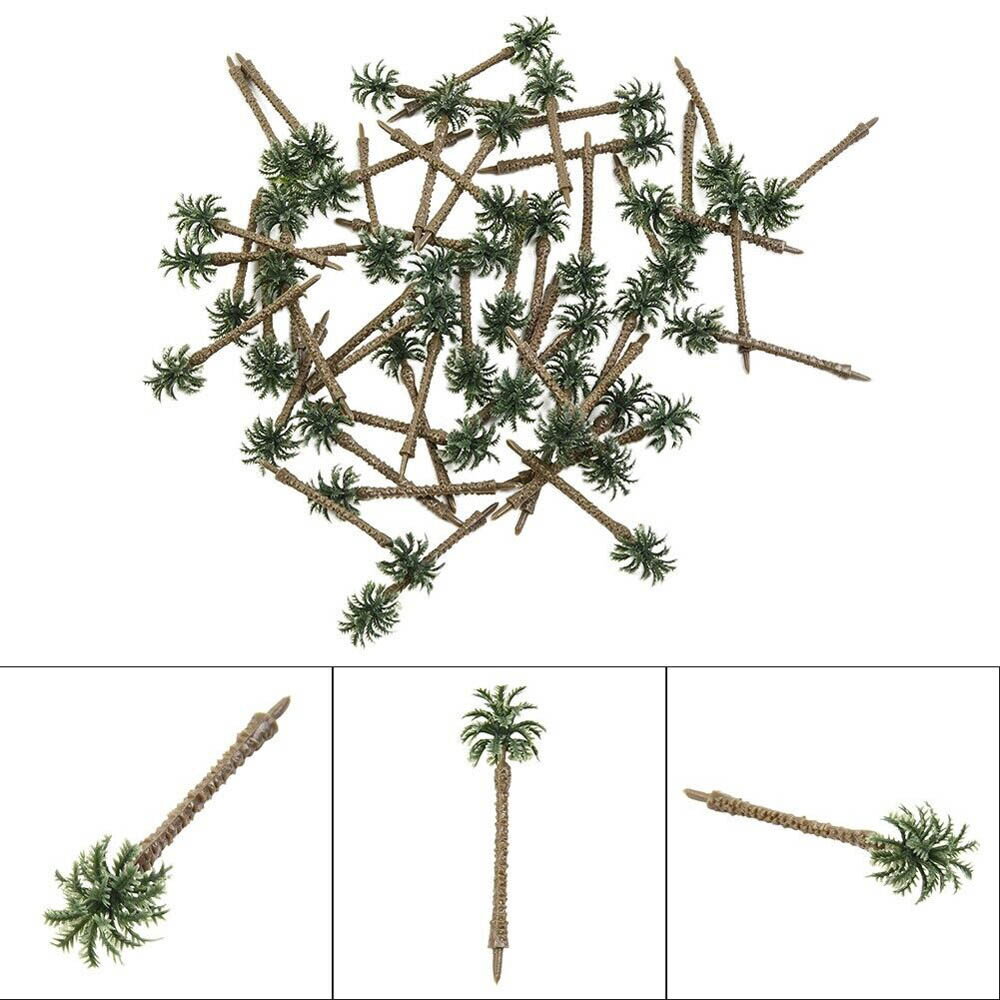 100Pcs 70mm Coconut Palm Trees For N Or HO Scale Layout Model Tree USA Stock