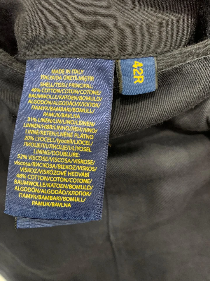 Polo Ralph Lauren Morgan Yale SV Blazer Jacket 42R L Made in Italy Navy #116 - Image 4 of 4