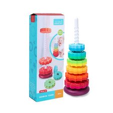 Montessori Baby Rainbow Stacking Tower Puzzle - Safe Educational Toy