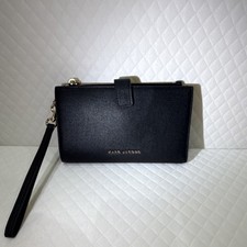 Marc Jacobs Black Wristlet Wallet Logo Women's Credit Card Slots Solid