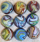 9 MINT Jabo "Joker RAINBOW" Marbles.  Contract Run 10-21-2009.  Lot 0202 — photo 2