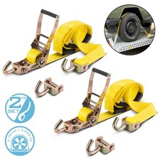 STAHLWERK Sécurité de roue, set de 2 pièces 3m 2.250 kg Sangle à cliquet Sangle 