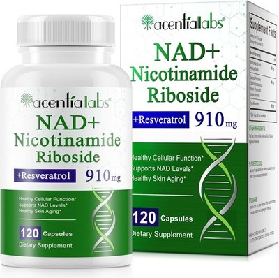 Liposomale NAD+ Kapseln 910 mg Softgels mit Resveratrol & Quercetin - NAD Boo...