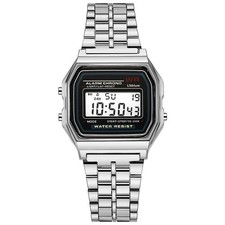 Vintage Retro Digital Watch GOLD For Men  Women w/ Alarm Stop Watch