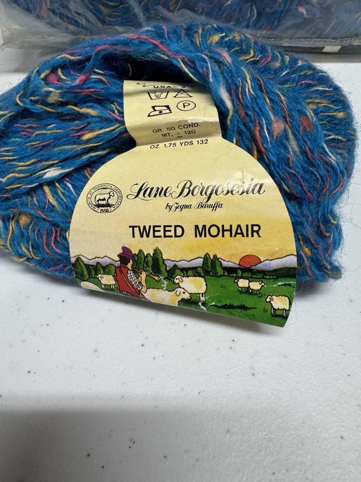 Lote de 10 madejas lane borgosesia tweed mohair color 8 hilos Foto 2 de 4