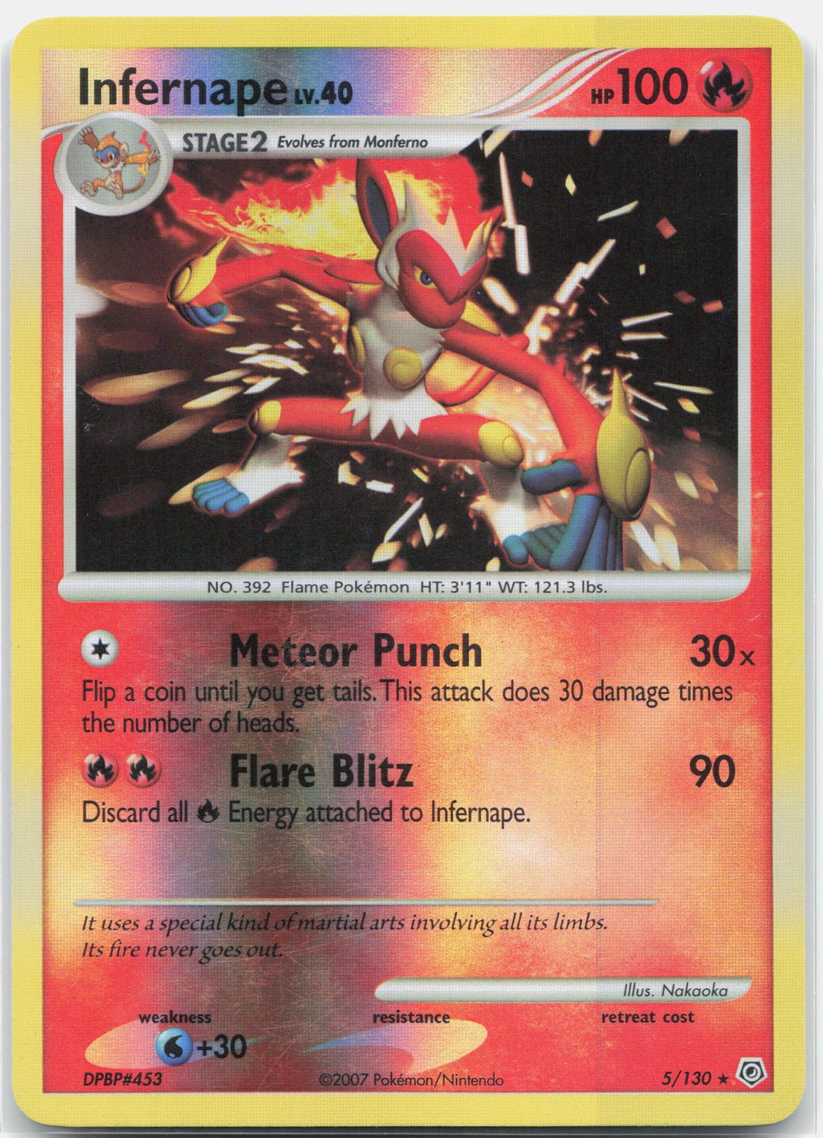 Infernape Holo Rare Diamond and Pearl DP Fire Reverse Holo 5/130 LP