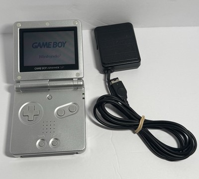 Nintendo Game Boy Advance SP Silver Handheld System Console AGS-001