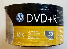 HP DVD R 4.7GB 16x Blank Recordable Discs   50 pack - New, Sealed