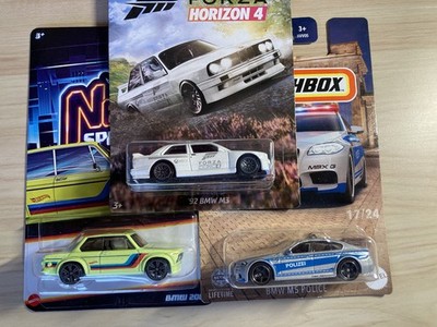 Hot wheels Matchbox x 3 BMW 92 M3 FORZA Horizon M5 Police Neon Speeder 2002 NEU