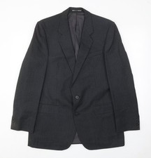 Burton Herren Sakko Anzugjacke schwarz gestreift Wolle Gr&ouml;&szlig;e 42 Regular