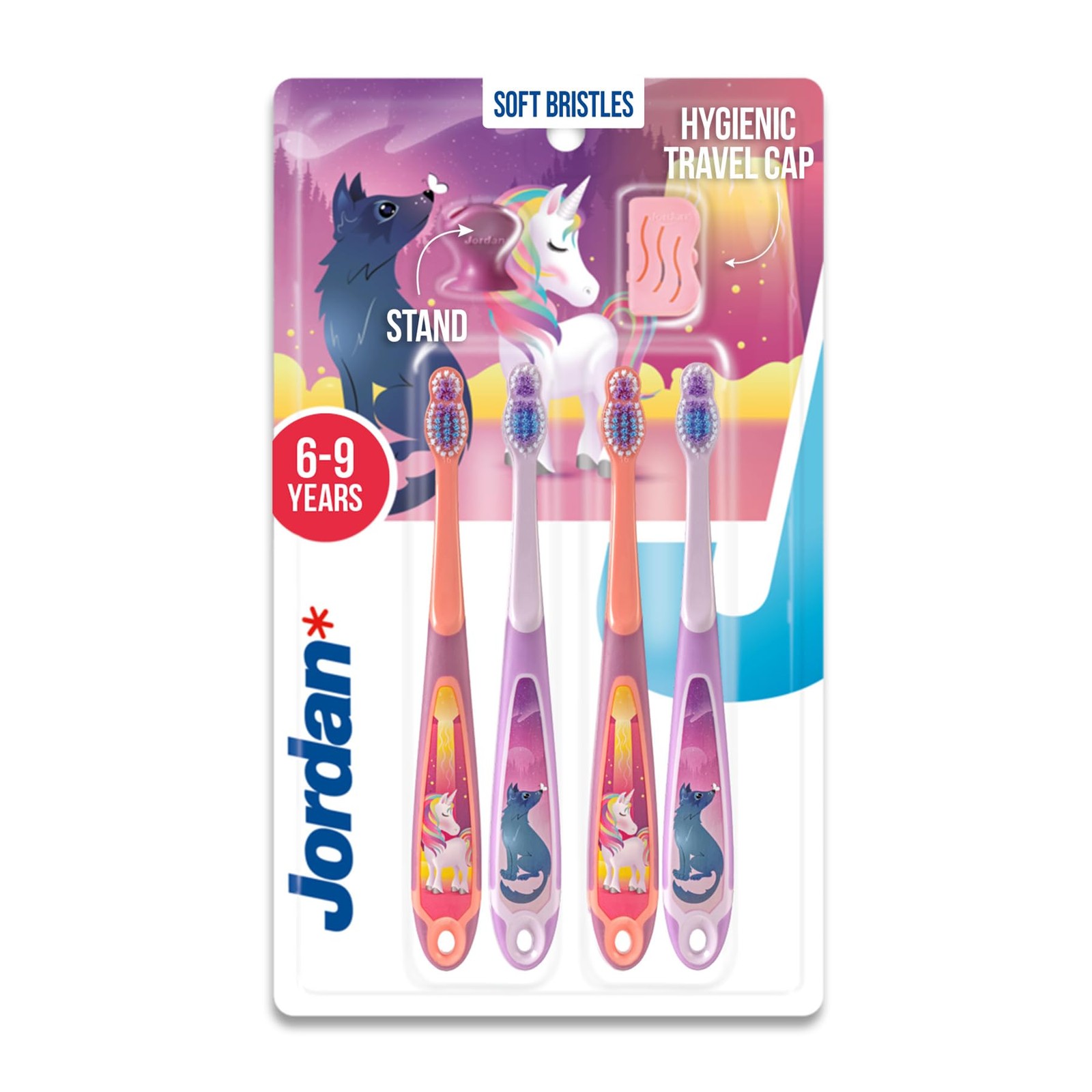 Jordan* Kids Toothbrush | 6-9 Years Soft Bristles BPA Free |