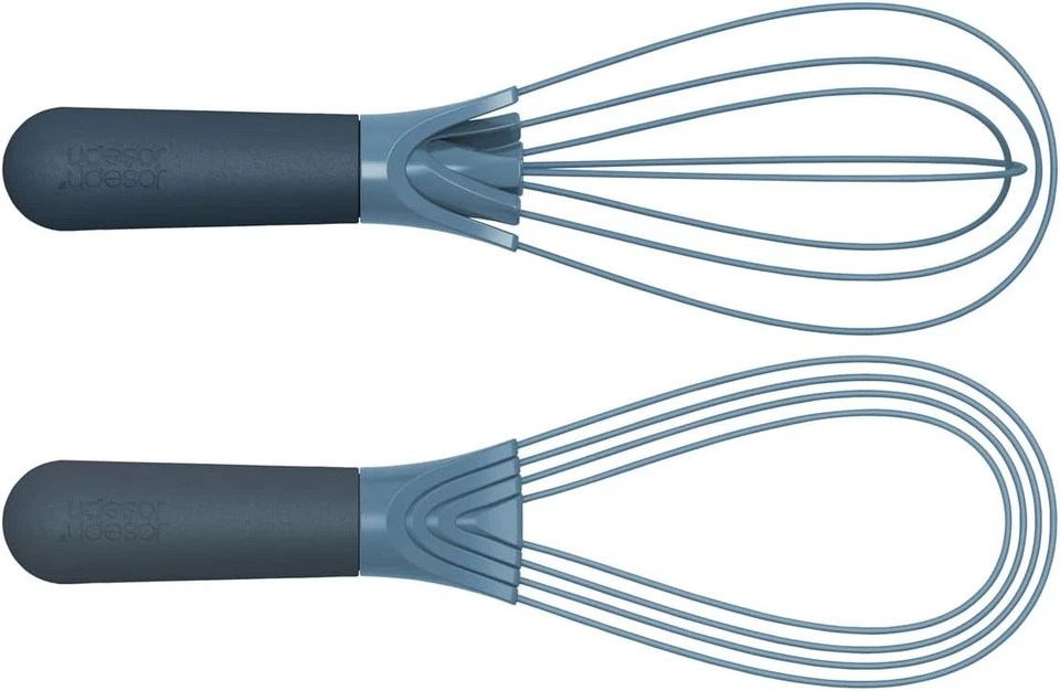 "Globo batidor giratorio 2 en 1 y batidor plano de silicona - azul cielo, acero" Foto 2 de 4