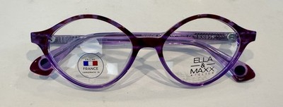 Ella & Maxx Atelier Eyeglasses Round Purple Red Handmade France 51-18-140 $328