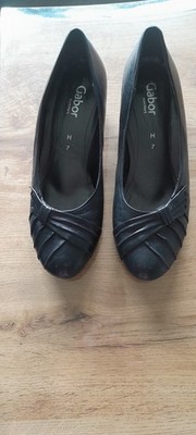 Gabor Damen Pumps Gr 41 UK 7 Schwarz Elegant Leder