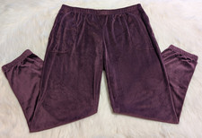 Joyspun Plush Velvet Jogger Pants Purple Soft Lounge Sleep Women's Large 12/14