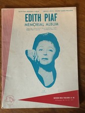 Edith Piaf Memorial Album Vintage Sheet Music French Lyrics 1964 22 Selections