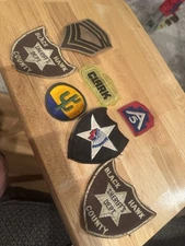 Vtg  PATCH set of 7 Black Hawk Sheriff Clark Fork-truck A5 Military Army 103rd