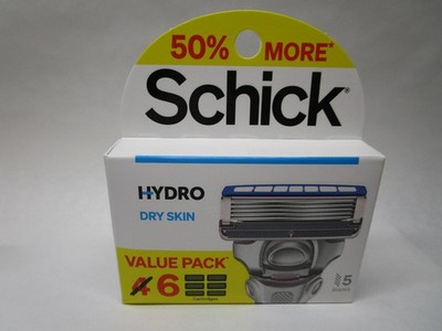 Schick Hydro Dry Skin Razor Refill Cartridges (6 TOTAL Cartridges) VALUE PACK