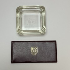 Westminster Bank Cheque Book Cover & Glass Ashtray Set Collectable Vintage Rare