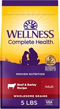 5LB Wellness Complete Health Dry Dog Food,Wholesome Grains, Beef Barley & Recipe