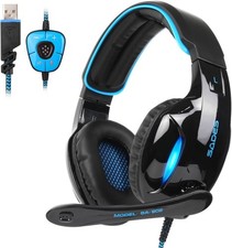 SADES SA902 Stereo Gaming Headset 7.1 USB Surround Sound PC Headsets Over-Ear...