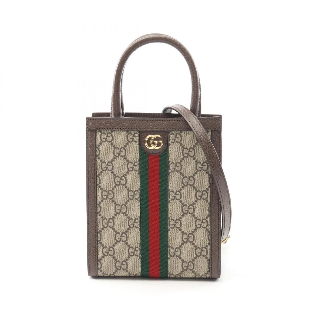 Gucci Ophidia Gg Supreme Super Mini Bag Off Pvc Rivestito Tela Borsa a Mano Lattina