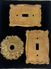 HPH Spain Solid Brass Switch Plates Cambron #483 Canopy Ornate Hardware Lot