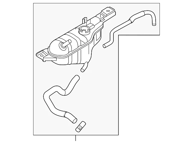 Tanque de expansão de garrafa de líquido refrigerante radiador Nissan 370Z genuíno 21710-JK90B - Imagem 2 de 3