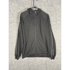 H M DIVIDED Black Full Zip Up Hoodie Jacket Athletic Mens Medium
