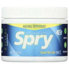 Xlear Spry Sugar-Free Gum, Natural Peppermint, No Aspartame, GF, 100 ct