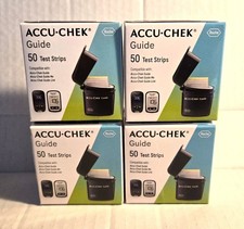 Sealed Boxes-200 Accu-Chek GUIDE Glucose Test Strips 4 boxes of 50 -Exp 2027