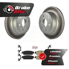 Rear Coated Disc Brake Rotors And Ceramic Pads Kit For 2007-2013 GMC Sierra 1500